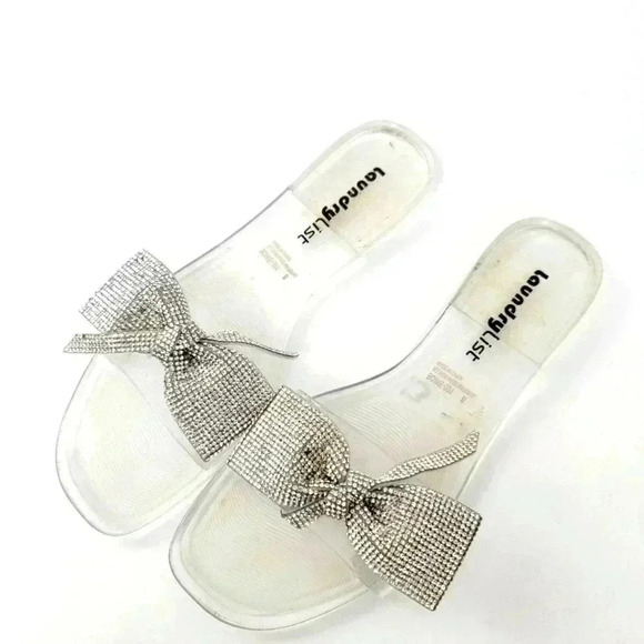 Laundry List Clear Jelly Sandals With Gem Bling - 8 - Picture 1 of 8